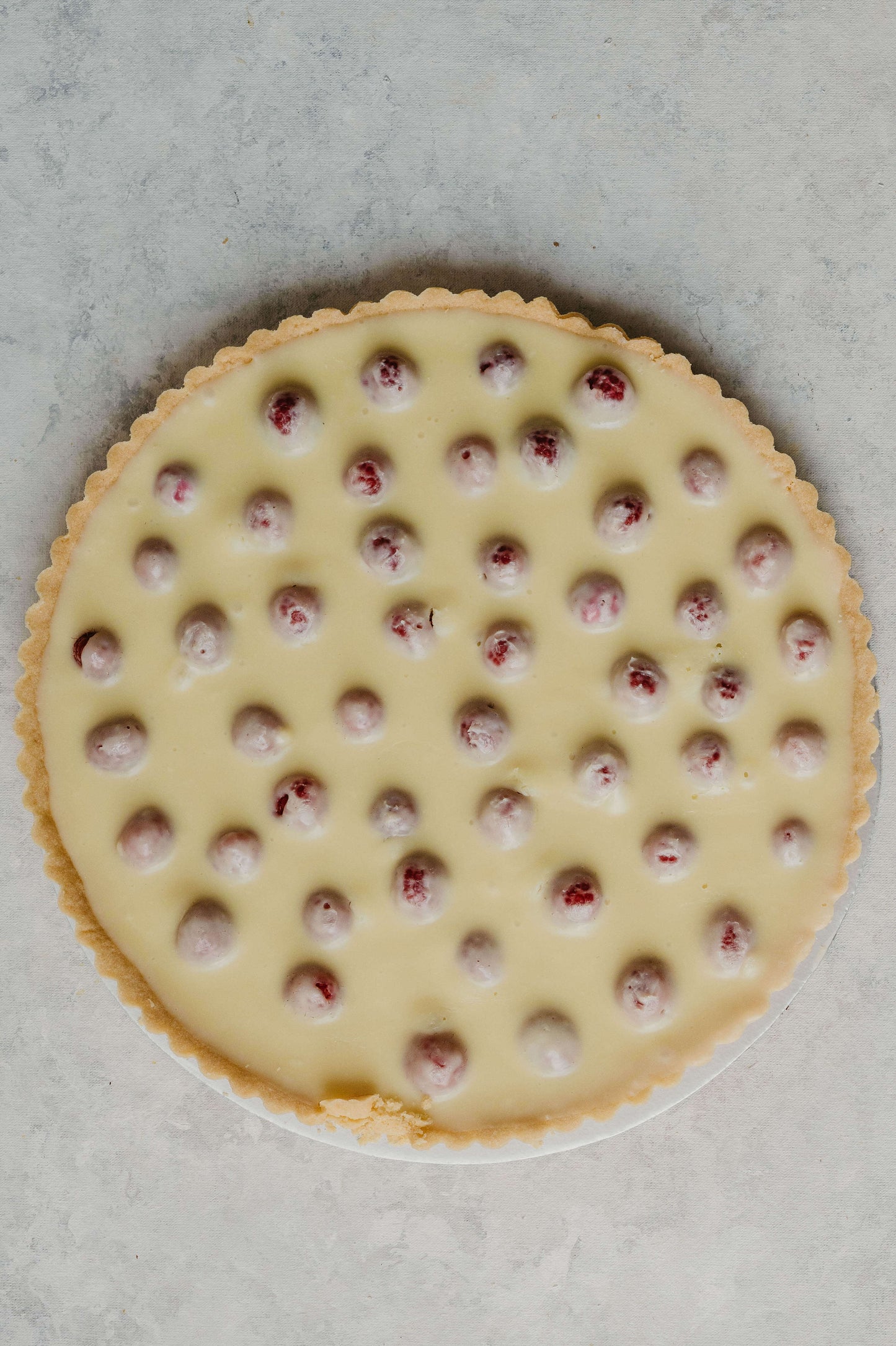 Tarta de Chocolate blanco con Frambuesas